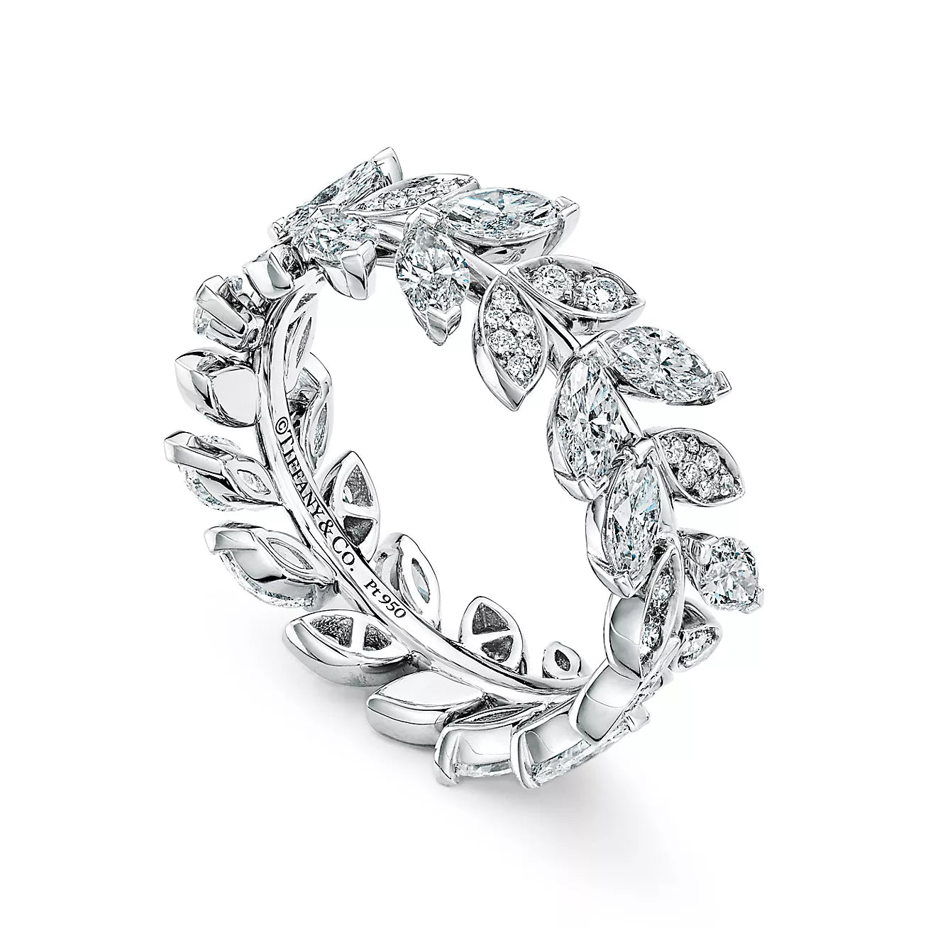 Diamond Vine Band Ring in Platinum